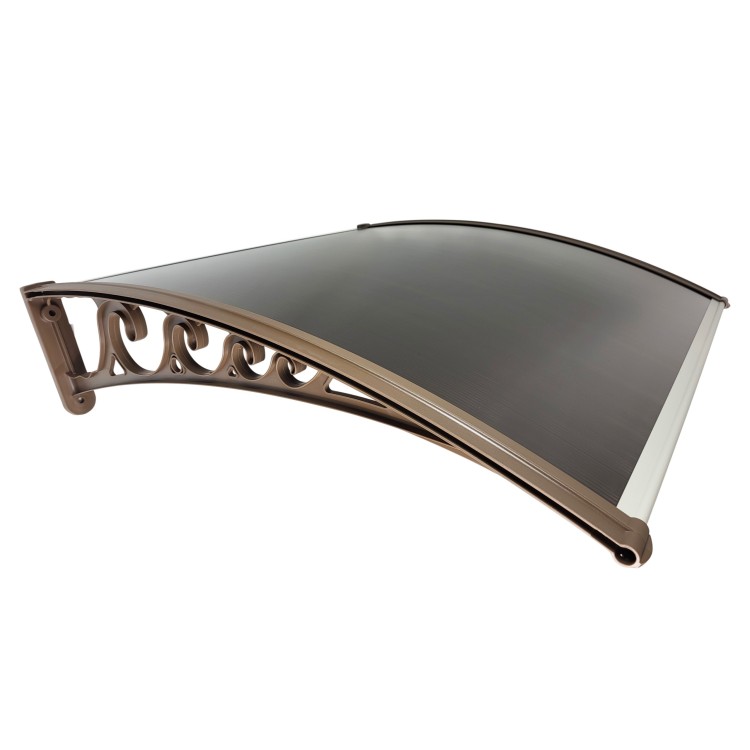 Daszek nad Drzwi Wejściowe Systemowy Brązowy Poliwęglan Brązowe Wsporniki